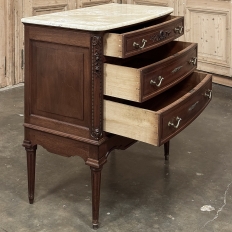 19th Century French Louis XVI Mahogany Onyx Top Commode