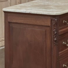 19th Century French Louis XVI Mahogany Onyx Top Commode