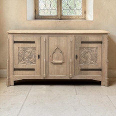 Antique Gothic Revival Stripped Oak Buffet