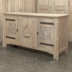 Antique Gothic Revival Stripped Oak Buffet