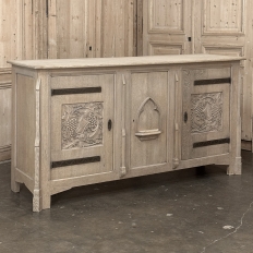 Antique Gothic Revival Stripped Oak Buffet