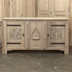 Antique Gothic Revival Stripped Oak Buffet