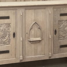 Antique Gothic Revival Stripped Oak Buffet