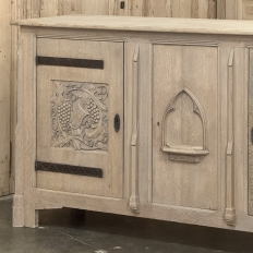 Antique Gothic Revival Stripped Oak Buffet