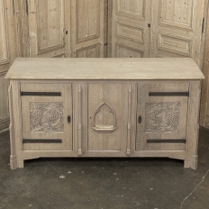 Antique Gothic Revival Stripped Oak Buffet