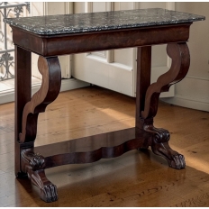 19th Century French Louis Philippe Period Mahogany Marble Top Console