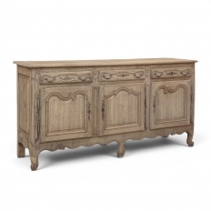 18th Century Country French Louis XV Buffet in Stripped Oak