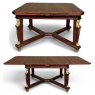 Antique French Empire Mahogany Draw Leaf Dining Table with Bronze Mounts