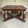 Antique French Empire Mahogany Draw Leaf Dining Table with Bronze Mounts