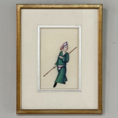Set of Four Framed 18th Century Japanese Hand-Painted Figures
