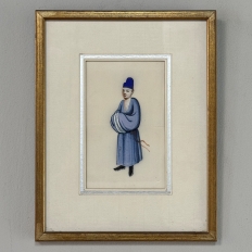 Set of Four Framed 18th Century Japanese Hand-Painted Figures