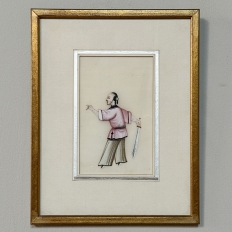 Set of Four Framed 18th Century Japanese Hand-Painted Figures