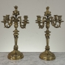 Pair of French Napoleon III Period Louis XVI Bronze Candelabra