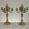 Pair of French Napoleon III Period Louis XVI Bronze Candelabra