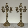 Pair of French Napoleon III Period Louis XVI Bronze Candelabra