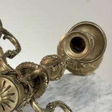 Pair of French Napoleon III Period Louis XVI Bronze Candelabra