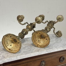 Pair of French Napoleon III Period Louis XVI Bronze Candelabra