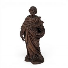 18th Century Carved Oak Figure of St. Bartholomew