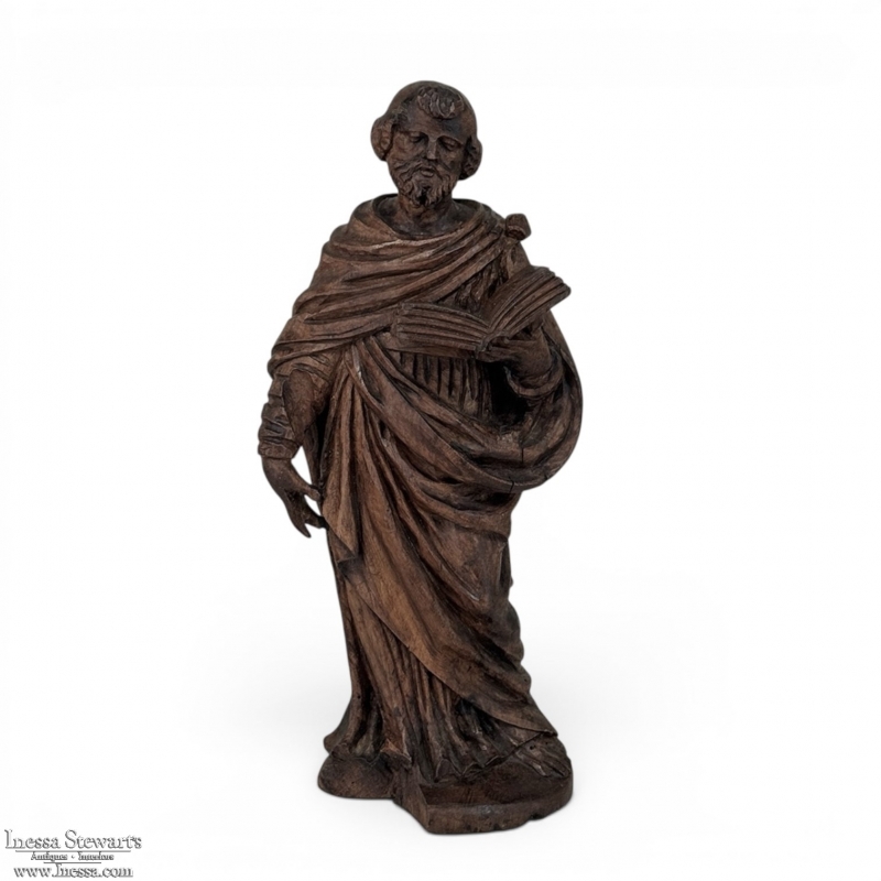 18th Century Carved Oak Figure of St. Bartholomew