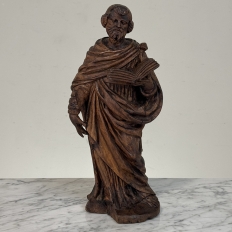 18th Century Carved Oak Figure of St. Bartholomew