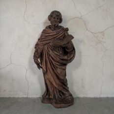 18th Century Carved Oak Figure of St. Bartholomew