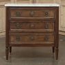 French Louis XVI Mahogany Marble Top Commode