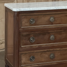 French Louis XVI Mahogany Marble Top Commode