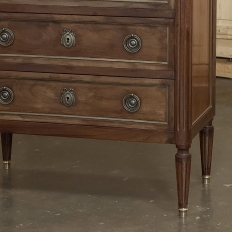 French Louis XVI Mahogany Marble Top Commode