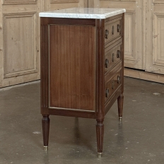 French Louis XVI Mahogany Marble Top Commode