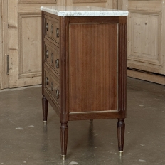 French Louis XVI Mahogany Marble Top Commode
