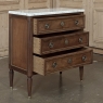 French Louis XVI Mahogany Marble Top Commode