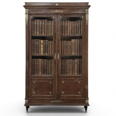 19th Century French Louis XVI Bookcase in Acajou Mouchet&eacute; Mahogany