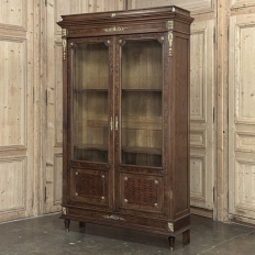 19th Century French Louis XVI Bookcase in Acajou Moucheté Mahogany