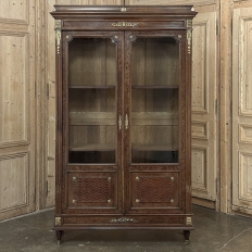 19th Century French Louis XVI Bookcase in Acajou Moucheté Mahogany