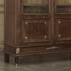19th Century French Louis XVI Bookcase in Acajou Moucheté Mahogany