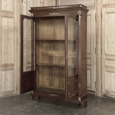 19th Century French Louis XVI Bookcase in Acajou Moucheté Mahogany