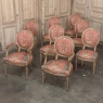 Set of 8 French Louis XVI Fruitwood Dining Chairs includes 2 Armchairs