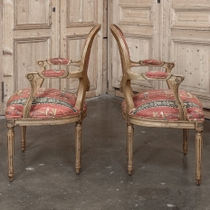 Set of 8 French Louis XVI Fruitwood Dining Chairs includes 2 Armchairs