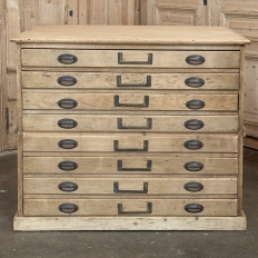 Antique French Stripped Pine Architect’s Map ~ Blueprint Cabinet