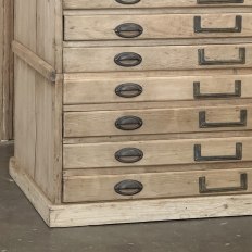 Antique French Stripped Pine Architect’s Map ~ Blueprint Cabinet