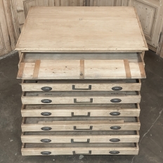 Antique French Stripped Pine Architect’s Map ~ Blueprint Cabinet