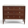 Louis XVI Mahogany Carrara Marble Top Commode