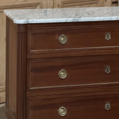 Louis XVI Mahogany Carrara Marble Top Commode
