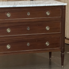 Louis XVI Mahogany Carrara Marble Top Commode