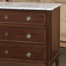 Louis XVI Mahogany Carrara Marble Top Commode