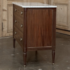 Louis XVI Mahogany Carrara Marble Top Commode