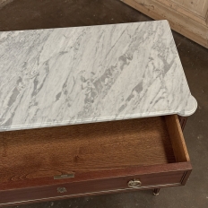 Louis XVI Mahogany Carrara Marble Top Commode
