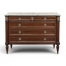 French Louis XVI Mahogany Commode with Carrara Marble Top