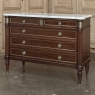 French Louis XVI Mahogany Commode with Carrara Marble Top