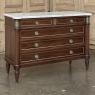 French Louis XVI Mahogany Commode with Carrara Marble Top